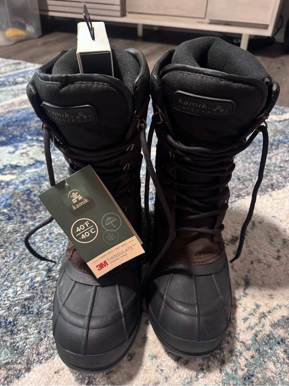 Kamik Men's Waterproof Snow Boots - Black and Brown
